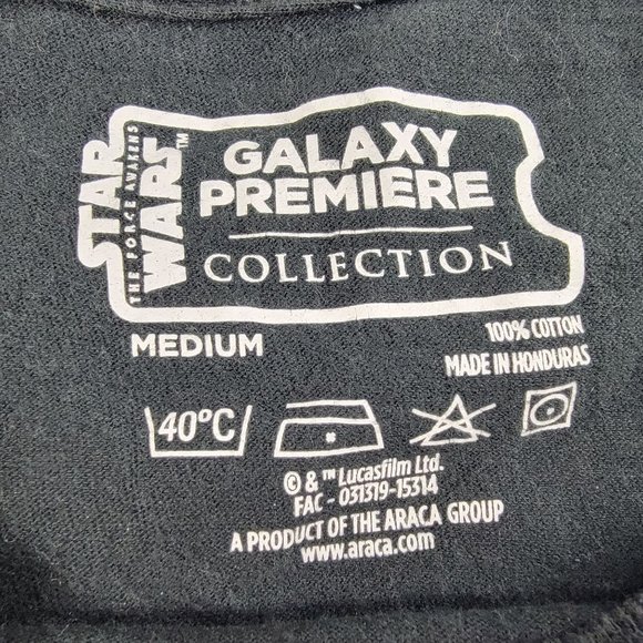Star Wars The Force Awakens Adults Medium Black Shirt Galaxy Premiere Collection - Picture 5 of 11